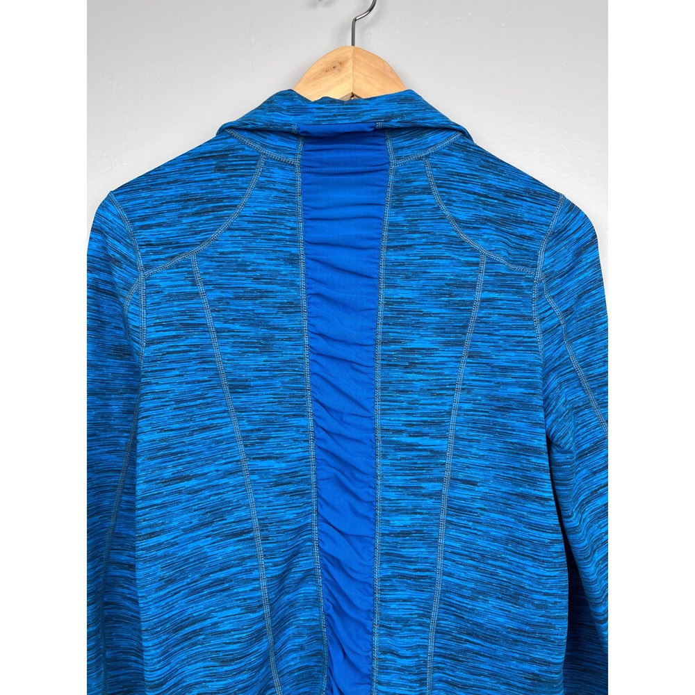 Zella Blue Space‎ Dye Full Zip Jacket S Studio Core Ruched Mesh Back Athleisure - Picture 8 of 12